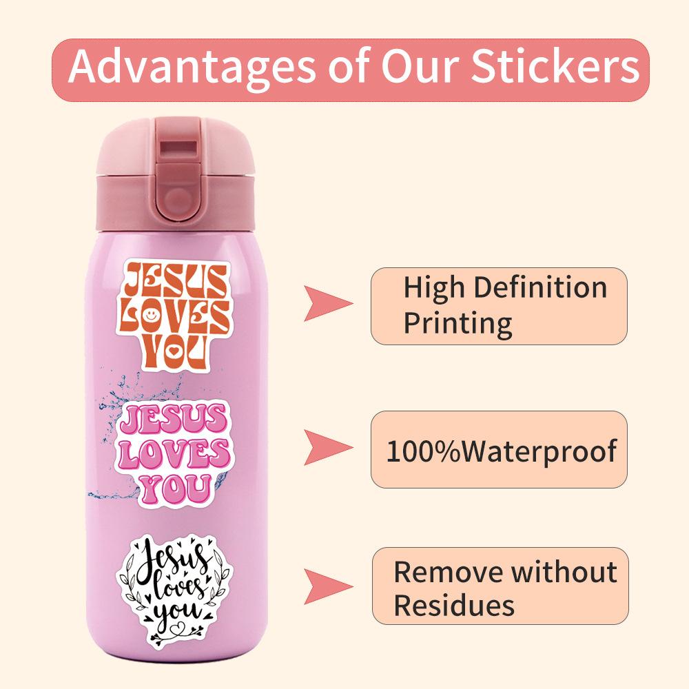55 New Jesus Loves You Graffiti Stickers Decorate Notebook Suitcase Mobile Phone DIY Stickers