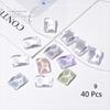 40Pcs Transparent Glass Nail Art Display Showing Polish Color Board Tips Tools