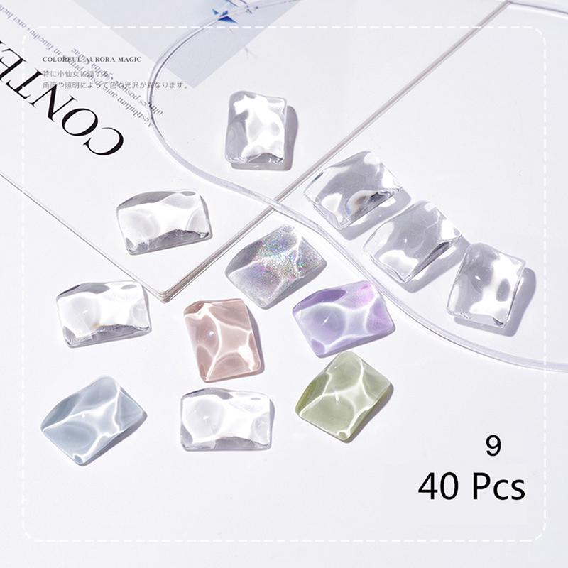 40Pcs Transparent Glass Nail Art Display Showing Polish Color Board Tips Tools