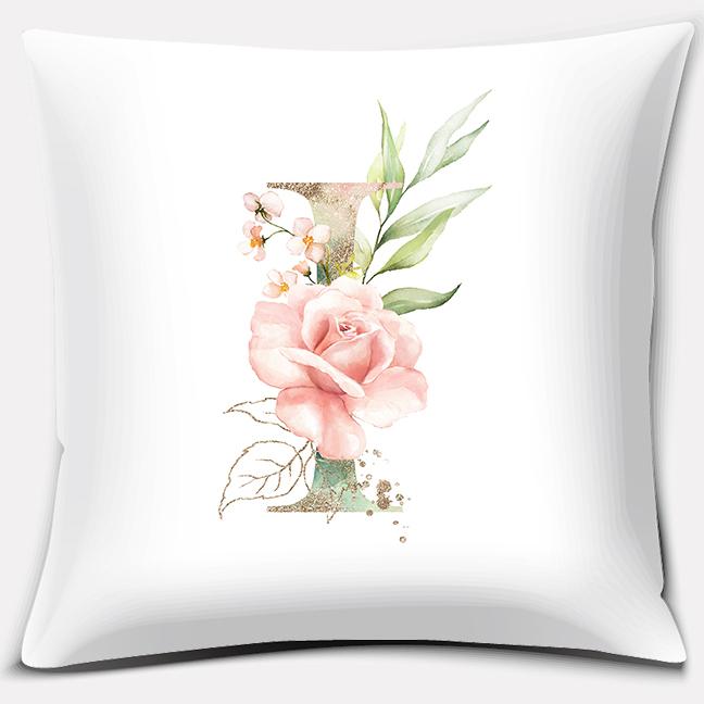 

Подушка с зеленым цветком и буквами, подарок для украшения дома и офиса, подушка для спальни, дивана, автомобиля, наволочка 40x40cm