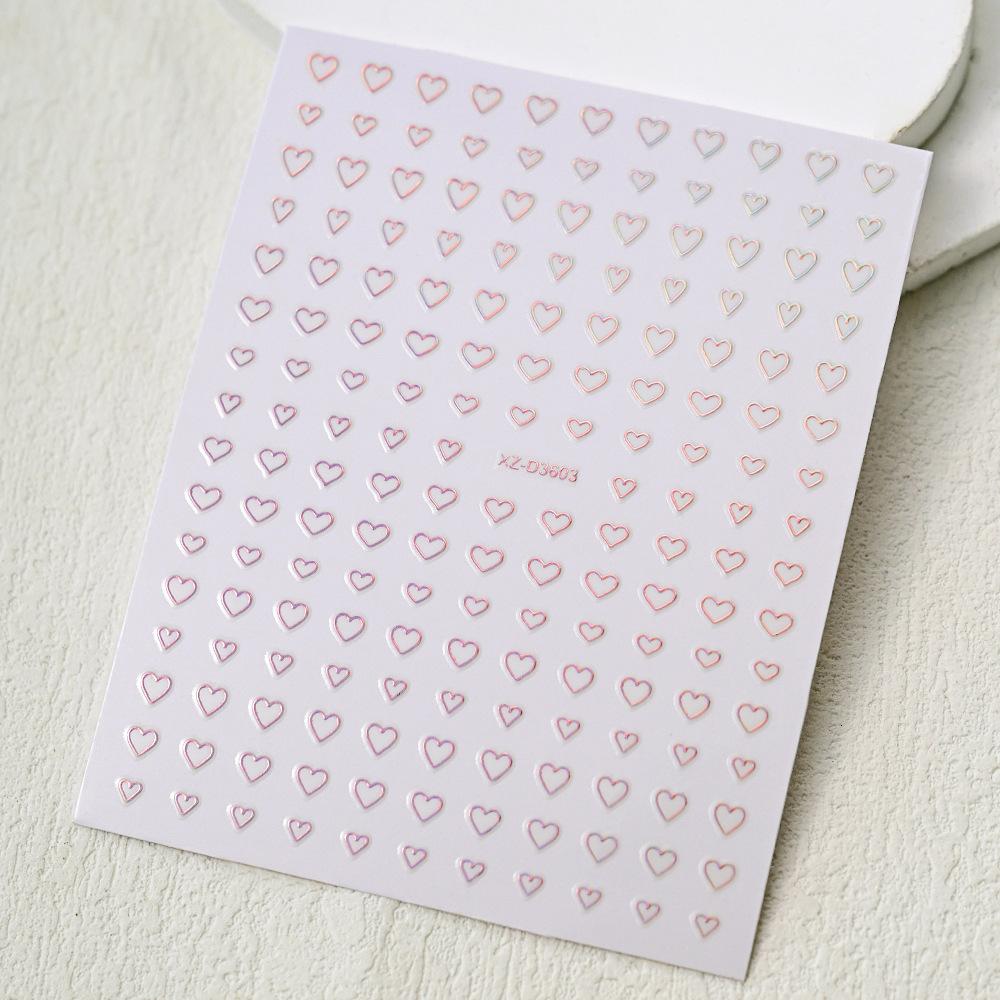 Adesivo de unha de tamanho pequeno simples com letras de luz de estrela de amor vazadas adesivo de unha autoadesivo decoração de unha