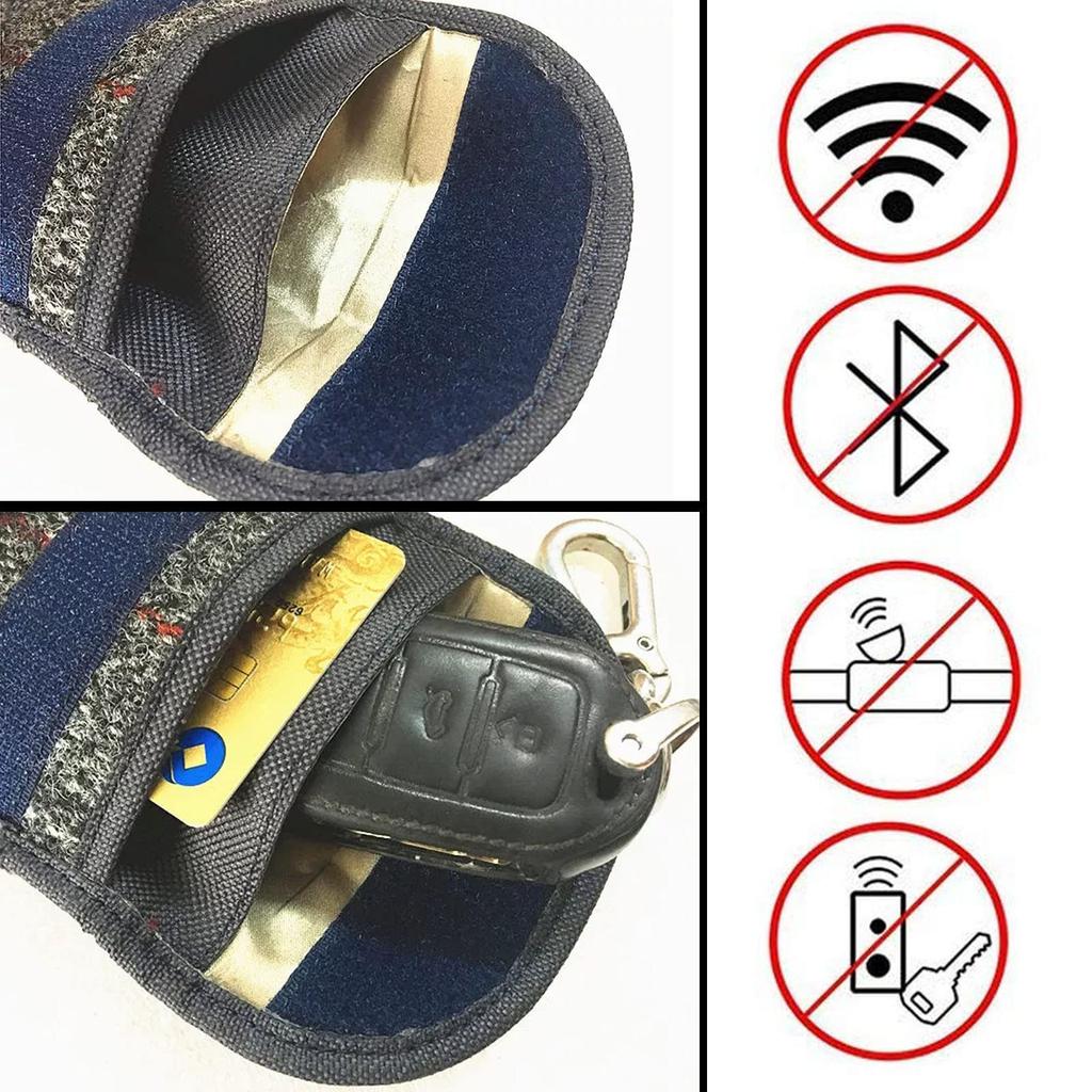 Gray Radio Wave Blocking, Car Smart Key Case, Relay Attack Protection, Car Key, Anti-Theft,