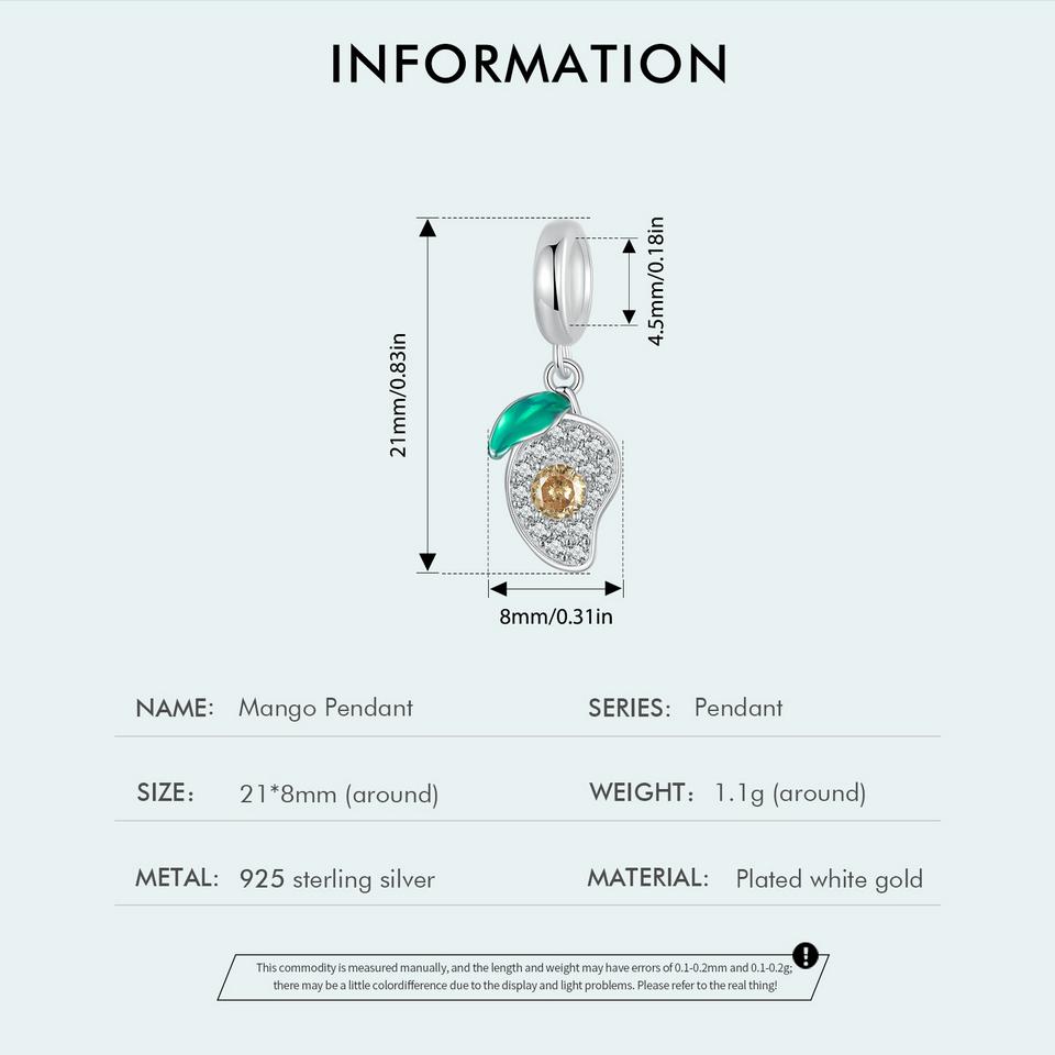 Bamoer 925 Sterling Sølv Firkløver Charms Perler med grønn emalje passform Europeiske armbånd DIY Mango/Kaktus/Flamingo
