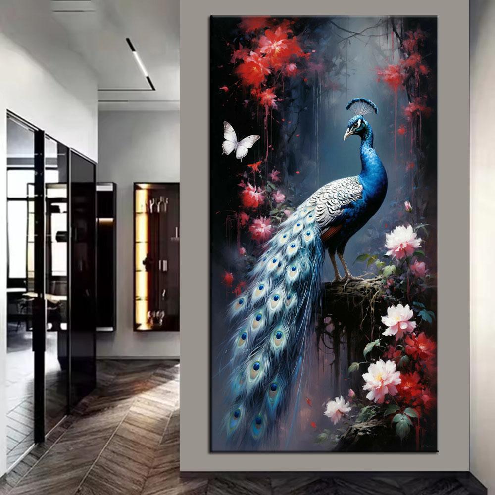 Beautiful Peacock and Flowers Picture DIY Diamond Painting Cross Stitch Full Drills Diamond Mosaic New Collection Home Decor