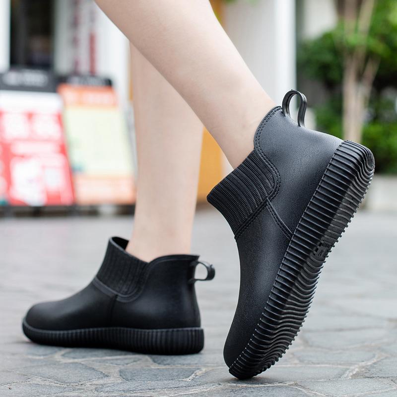 Short-cylinder Women's Waterproof Rain Shoes, Kitchen Water Shoes, Low-top Wear-resistant Rubber Shoes