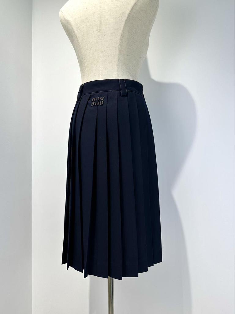 Affordable Age-Reducing Sweet Cool Academy Style Navy Blue Pleated Skirt - 1331 Early Autumn Edition
