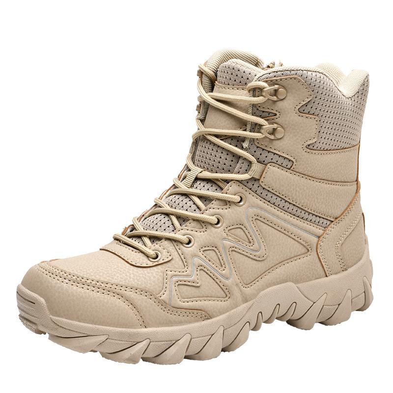 

2025 outdoor combat boots men s shoes field snow boots mid-top hiking shoes men s men Mens sho 46 пісочний