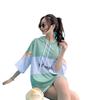 "College Style Long-Sleeve Three-Piece Korean Swimsuit - Conservative, Belly-Covering, Split Design for Female Students"