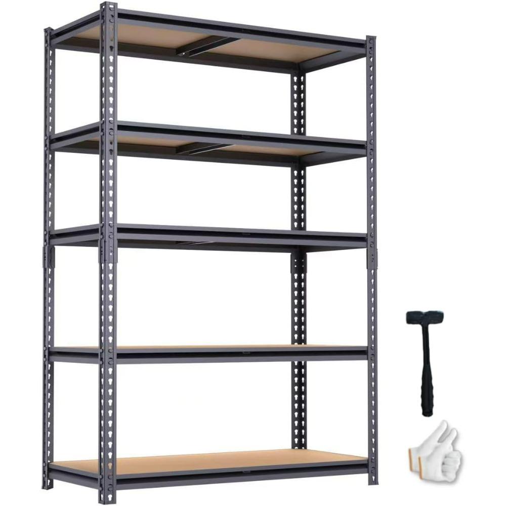 Heavy Duty Shelf, 28''×12''×60'' Metal Shelving Rack, 2400 lbs Basement Storage Shelves, Standing Shelves, Garage Racks