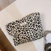 Large Leopard Cosmetic Bag Canvas Makeup Organizer Zipper Travel Beauty Case for Women