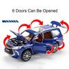 1:24 Metal LX570 LX600 Cars Miniature Models 6 Doors Opened Off-road SUV Diecast Toy Light Music Toys for Boys Festival Presents