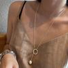 Luxury Brushed Round Ball Necklace Geometric Shape Silver Bead Necklace  Neck Accessory