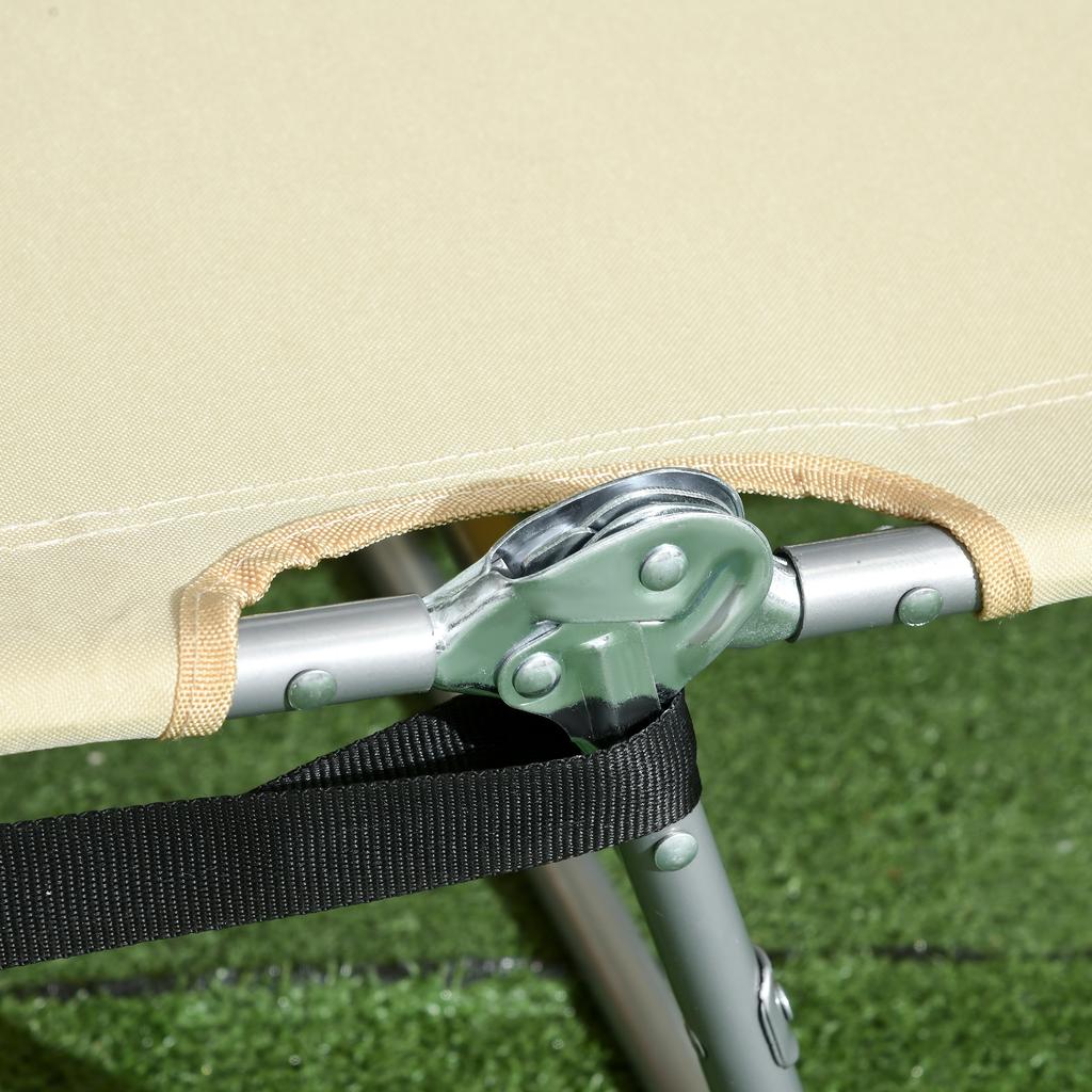 Foldable Sun Lounger, Beach Chaise Lounge with Reading Hole, Arm Slots, 5-Position Adjustable Backrest, Side Pocket, Pillow for Garden, Beach