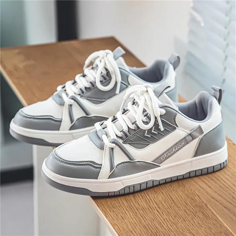 

2024 Мужские Модные Универсальные Вулканизированные Туфли Персонализированные Новые Спортивные Туфли на Шнуровке, Зеленые Холщовые Повседневные Туфли Дизайнерские Туфли Мужские 45 серый