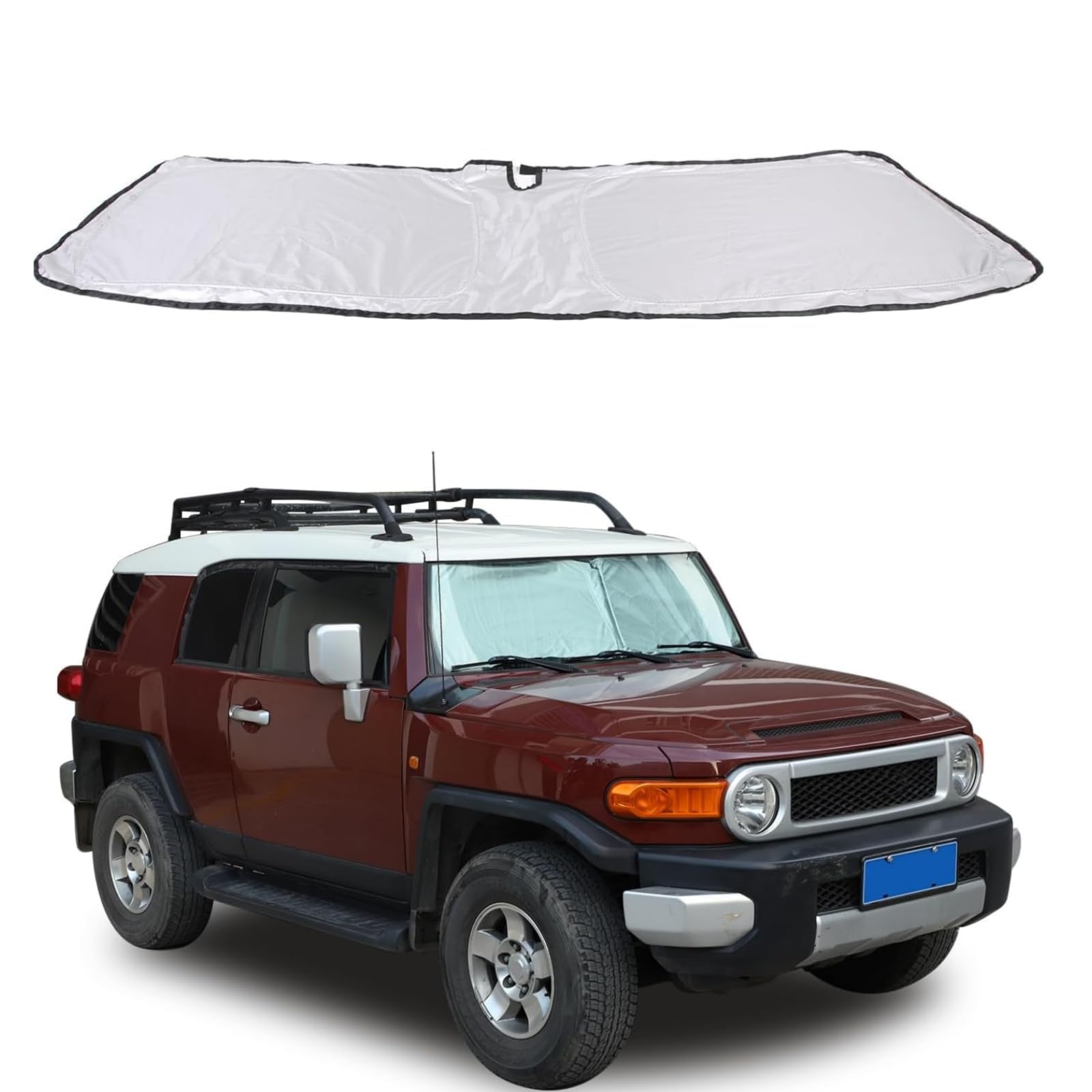 

Автомобильный солнцезащитный козырек для Toyota FJ Cruiser УФ Ветровое стекло Передний свет автомобиля Тепло УФ Компактный Дизайн интерьера Провод (2007-2021), Защита, Козырек, Тень,