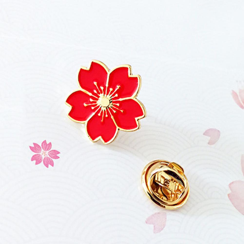 Twinkle Trinket Sweet Women Cherry Blossom Flower Enamel Brooch Pin Suit Collar Badge Jewelry