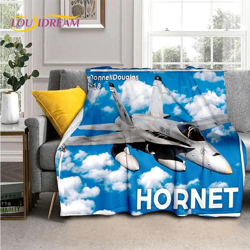 3D Space Spitfire Aircraft  Air Force Jet Fighter Cartoon Blanket,Soft Throw Blanket for Home Bedroom Bed Sofa Cover Child Gift