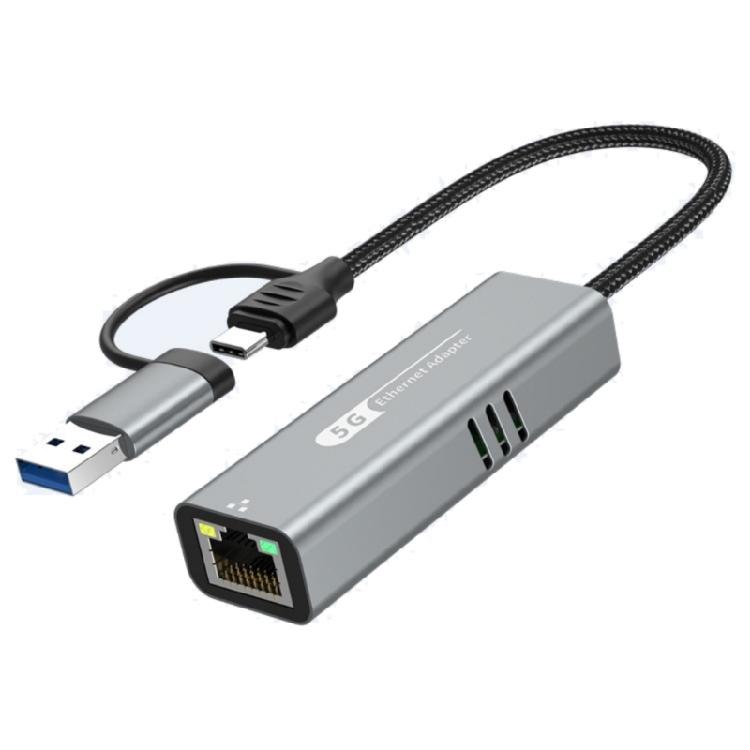 

USB 5G Gigabit Networking Card for Servers and PC Featuring Aluminum Build and Two Interfaces 1