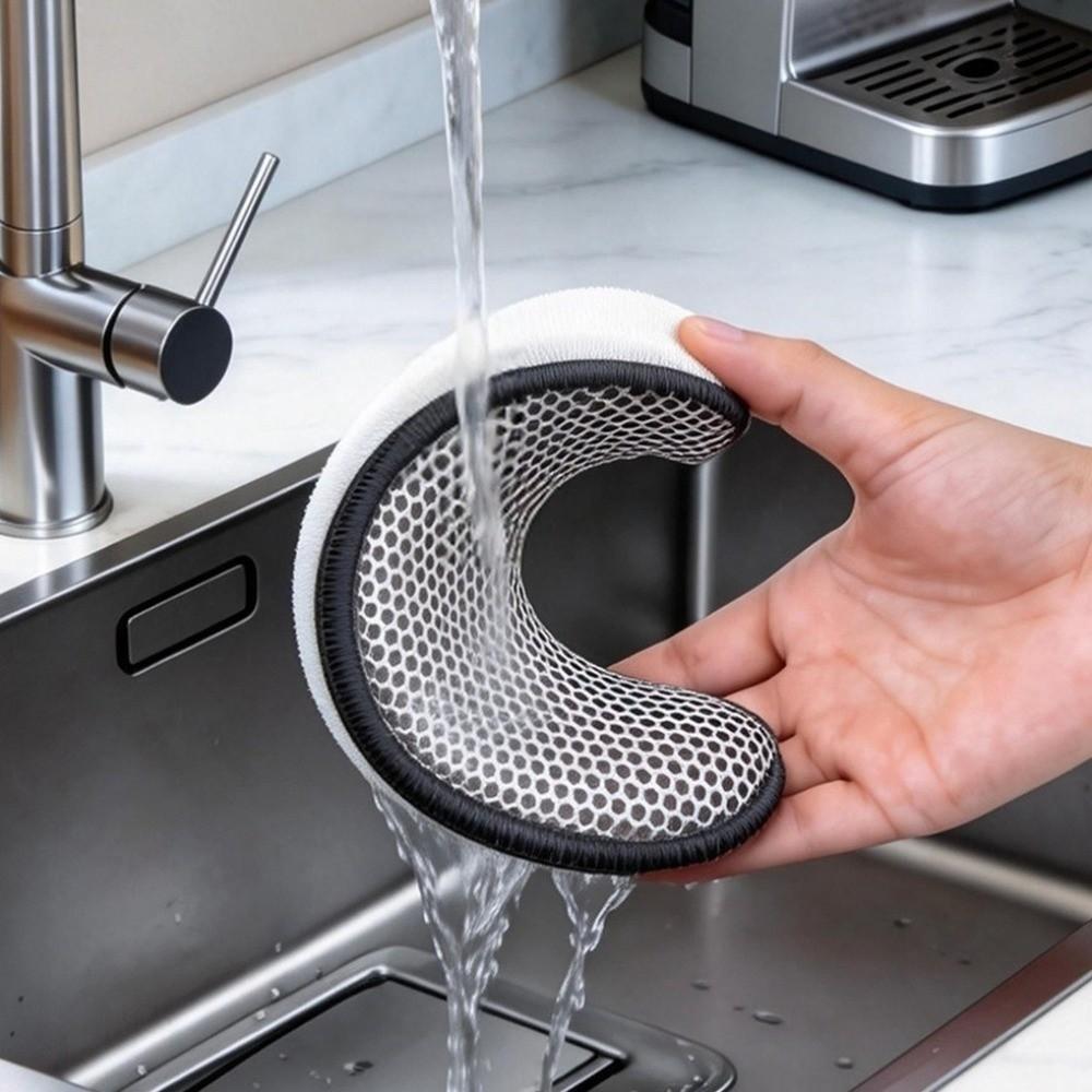 3/6PCS Microfiber Double-Sided Dishcloth Thickened Cleaning Sponges Reusable Pot Scrubber  Camping