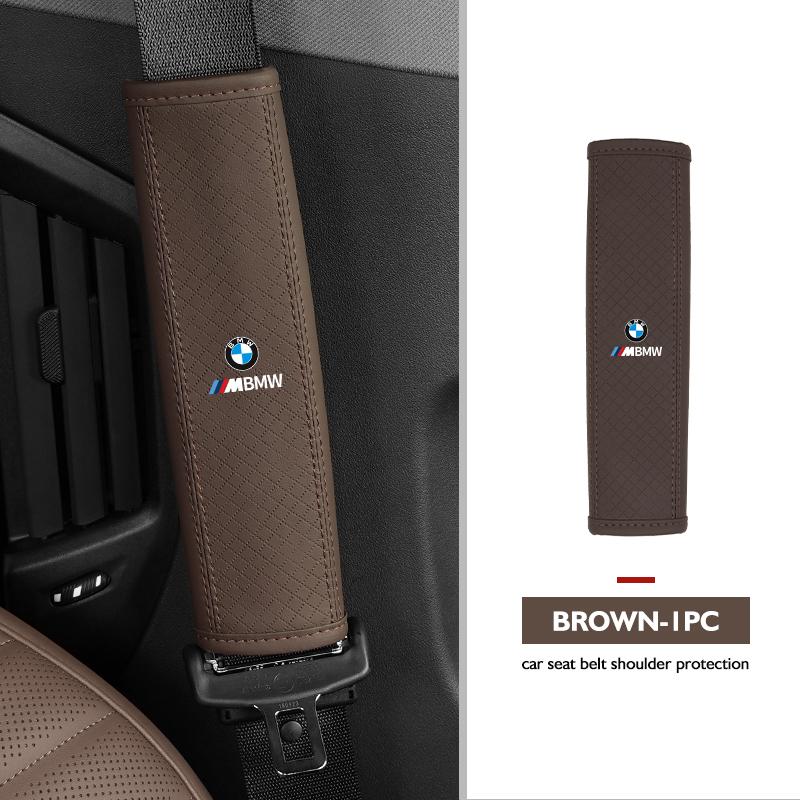 BBKI7 Leather Car Seat Belt Cover Shoulder Protection Strap Pad For BMW E90 E60 E46 E39 F30 F10 E87 X3 X4 X5 X1 G30 G20