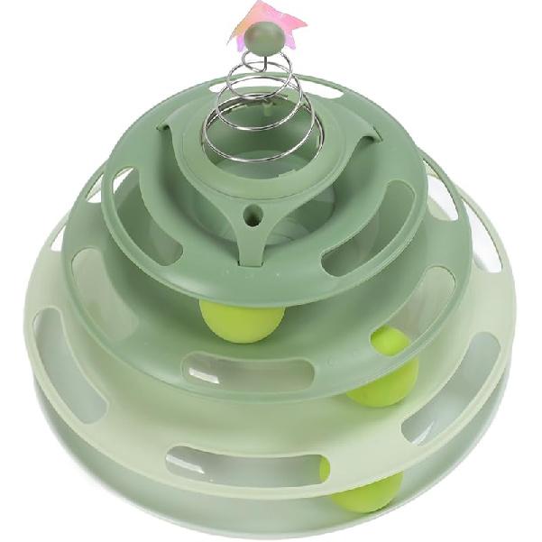 Cat Toy Ball Track, Cat Ball Tower Cat Tower for Indoor Cats Catnip Balls 4 Level Turntable Kitten Roller Toy Cat Circle Track Toy Cat Roller Toy for