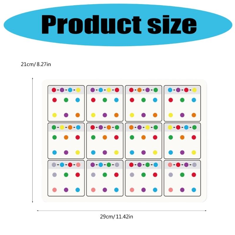 6 Pcs Childrens Attention Development Activity Cards Learning Tool For Color Recognition And Shape Cognition