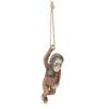 Baby Monkey Hanging Statue Exquisite Carving Resin Brown Monkey Sculptures for Trees Gardens