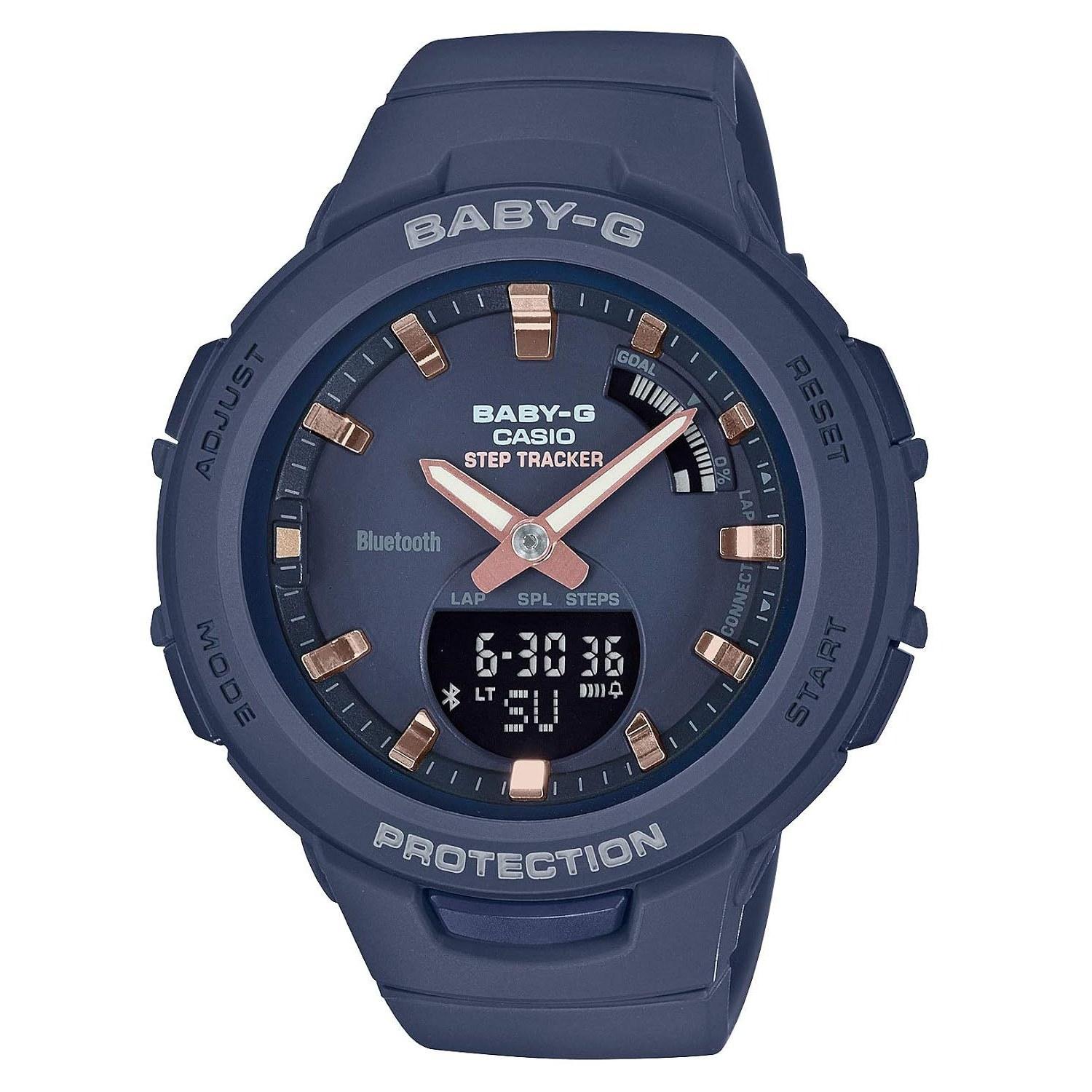 Casio Wristwatch Baby-G Domestic Genuine Product Sports Step Counter Bluetooth Equipped BSA-B100-2AJF Ladies Blue