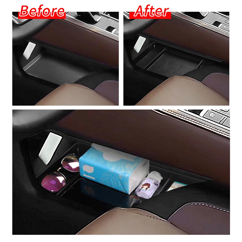 for Nissan Pathfinder 2025 2025 Car Center Console Lower Layer Storage Box Central Tray Organizer Interior Accessories Black