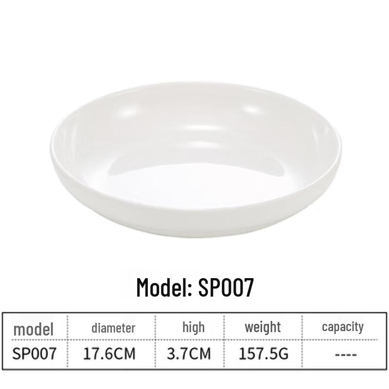 White Melamine Round Dinner Plate