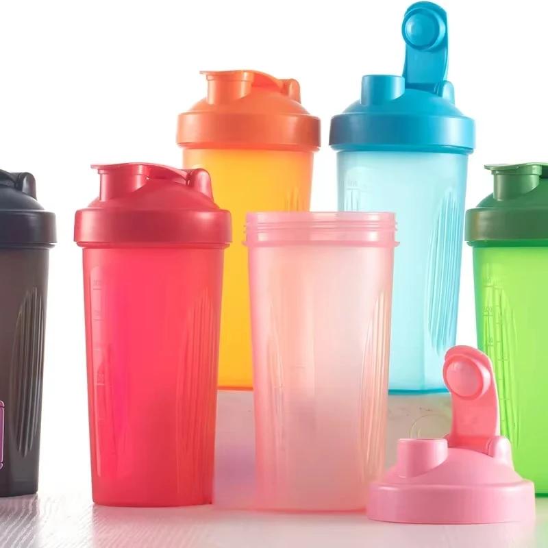 600ml Portable Protein Powder Shaker Bottle Leak Proof Water Bottle for Gym Fitness Training Sport Shaker Mixing Cup with Scale