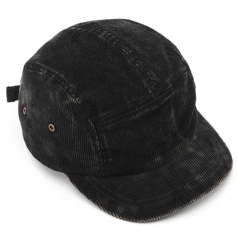 Retro Simple Solid Color Corduroy Washed Short Brim Cap Outdoor Men's and Women's New Breathable Soft Top Cap