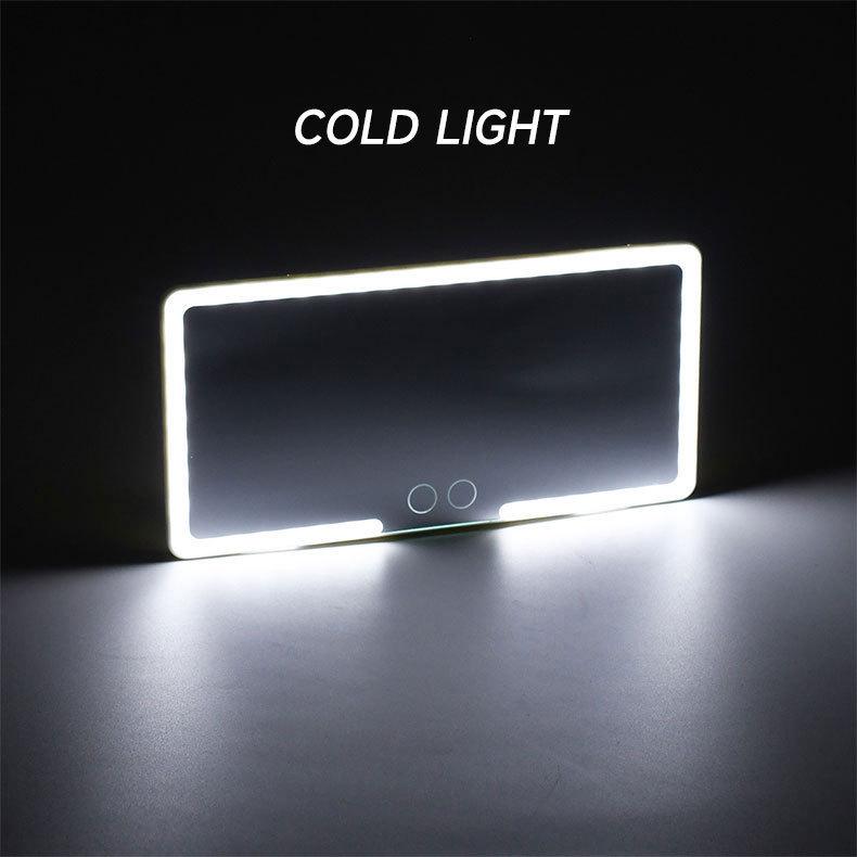 Miroir de Maquillage LED pour Voiture avec Double Commande Tactile Lumière d'Appoint & USB