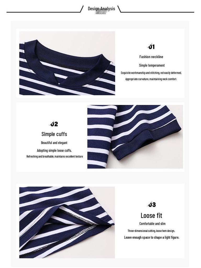 2024 Summer V-neck Korean Style Loose Fit Short Sleeve T-shirt for Women