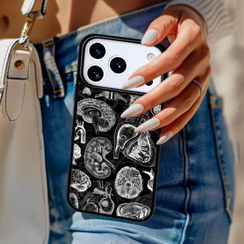 Medical Human Organs Brain Phone Case For iPhone 17 Air 14 15 13 12 Max Cover For Apple 16e 11 Pro Max Plus Coque