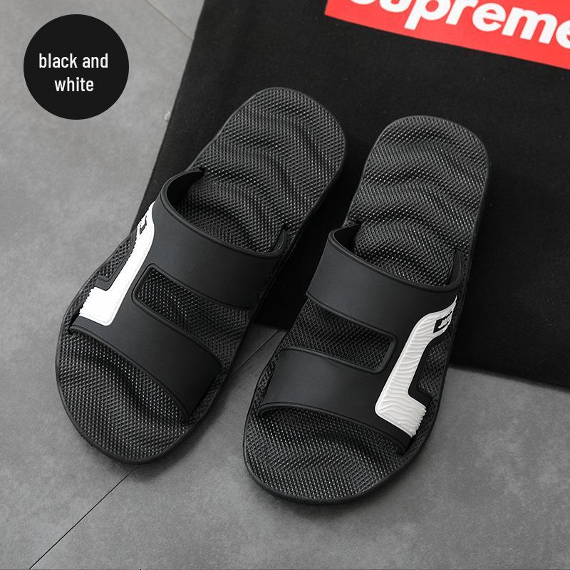 Pánské nadměrné protiskluzové venkovní masážní koupelové pantofle a žabky