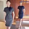 Women's Summer Professional Wear: Stylish Short-Sleeve Uniform for Beauty Salon, Front Desk, Hotel Manager, Sales, and Jewelry Store.