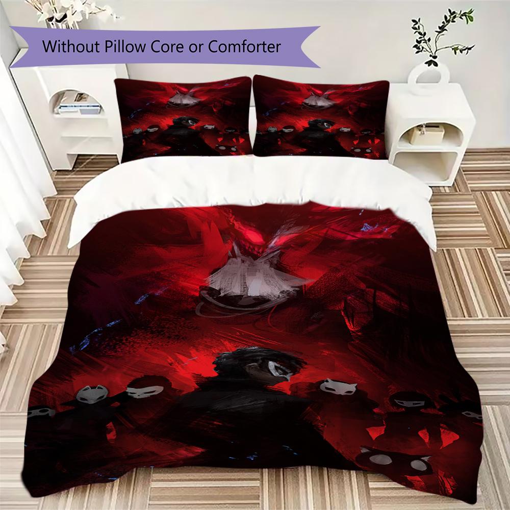 Persona Pattern Bedding uilt Set uilt Cover Pillowcase Home Decoration Birthday Gift (1 * duvet cover + 2 * pillowcase without core)106