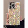 Glitter Feather Yarn Rhinestone Lens Cover for Apple 17 Pro Max 14/15, Hard Shell Drop-Proof for Full Lens Coverage