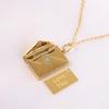 20mm Stainless Steel Engravable Envelope Couple Necklace with Clavicle Chain