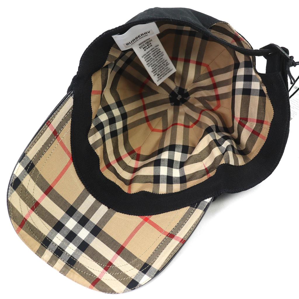 Great BURBERRY Nova Check Pattern Lining TB Logo Baseball Cap black XL 8068040 Used