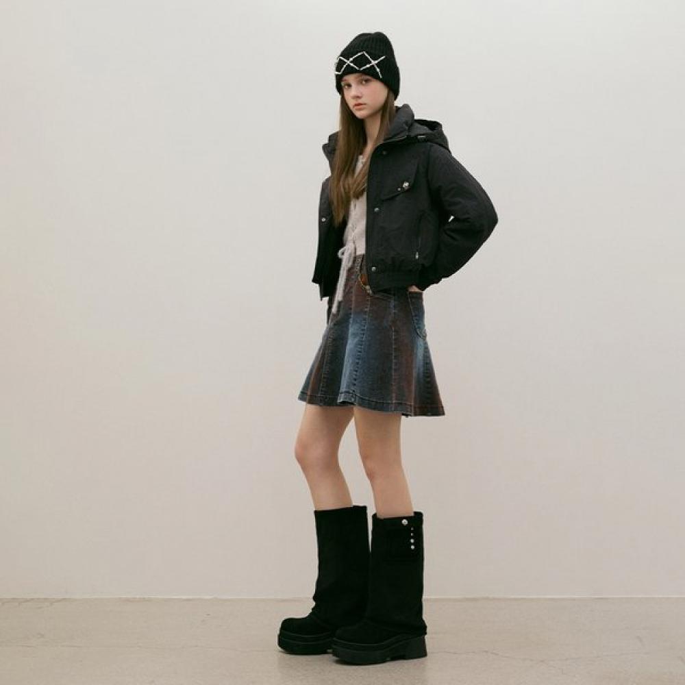 EGOIST Hood Point Blouson Goose Short Jacket  Es1td100 