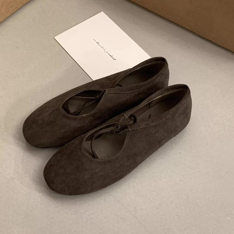 Fashion SUOJIALUN 2025 New Brand Women Flat Shoes Fashion Round Toe Shallow Lace Up Mary Jane Shoes Soft Flat Heel Dress Boat Shoes