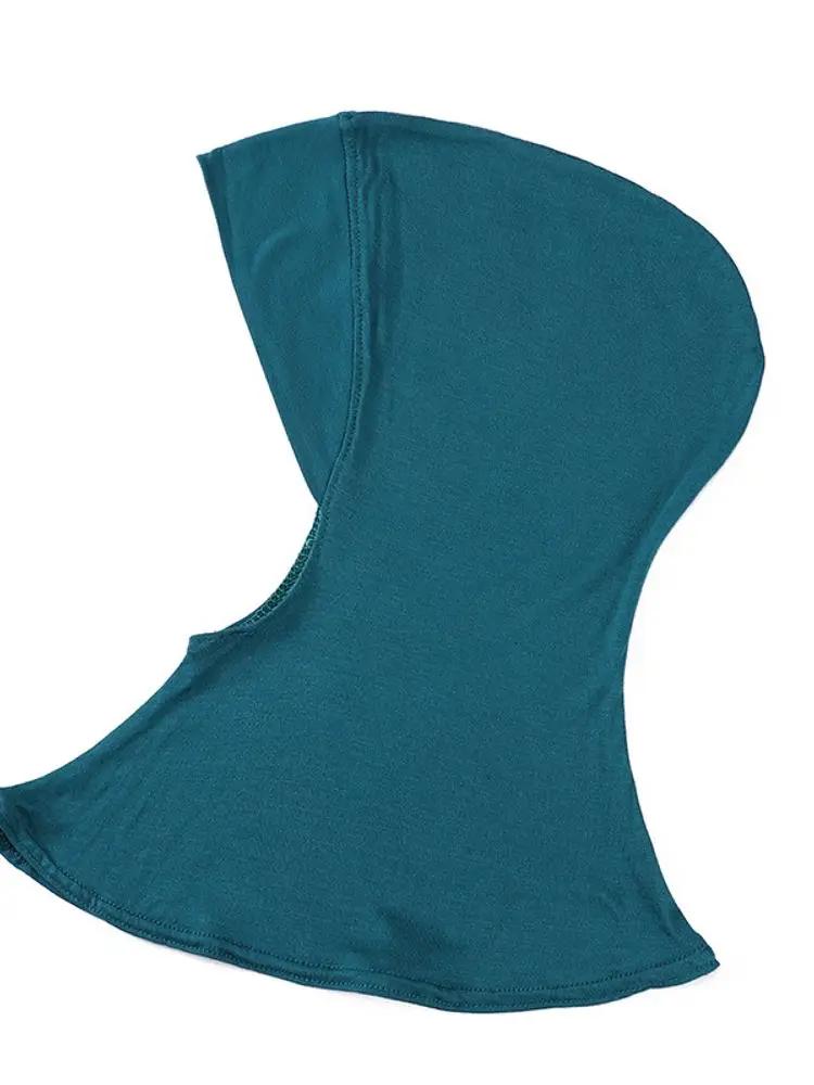 21Colors Soft Modal Elastic Basic Inner Turban Cap Muslim Women Solid Color Wrap Hijab Hats Wear Directly Headscarf Underscarf