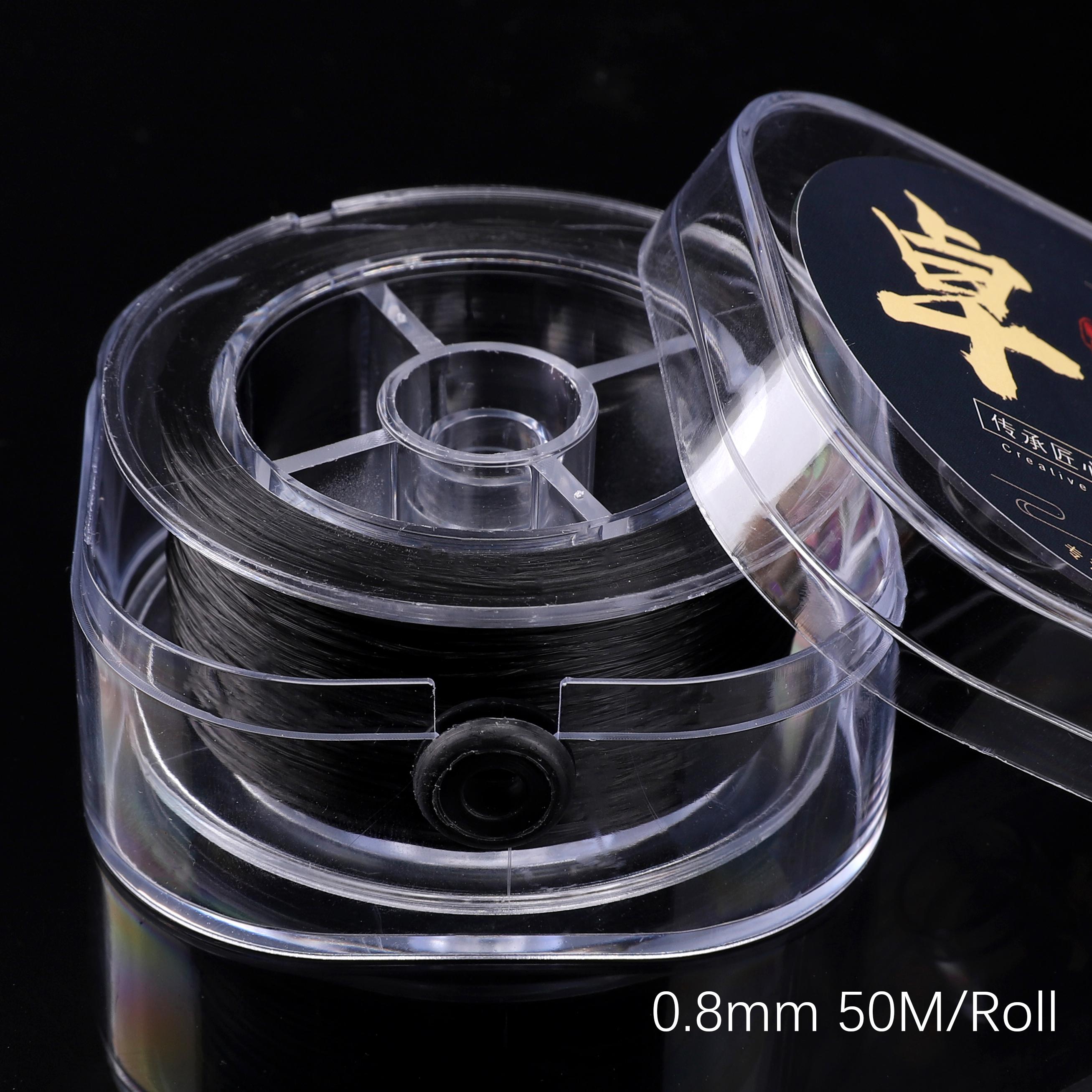 

50-100 метрів Еластична нитка Кругла кришталева нитка Нейлонова гумова еластична нитка для виготовлення ювелірних виробів, бісероплетіння, браслет 0.8mm 50meter чорний