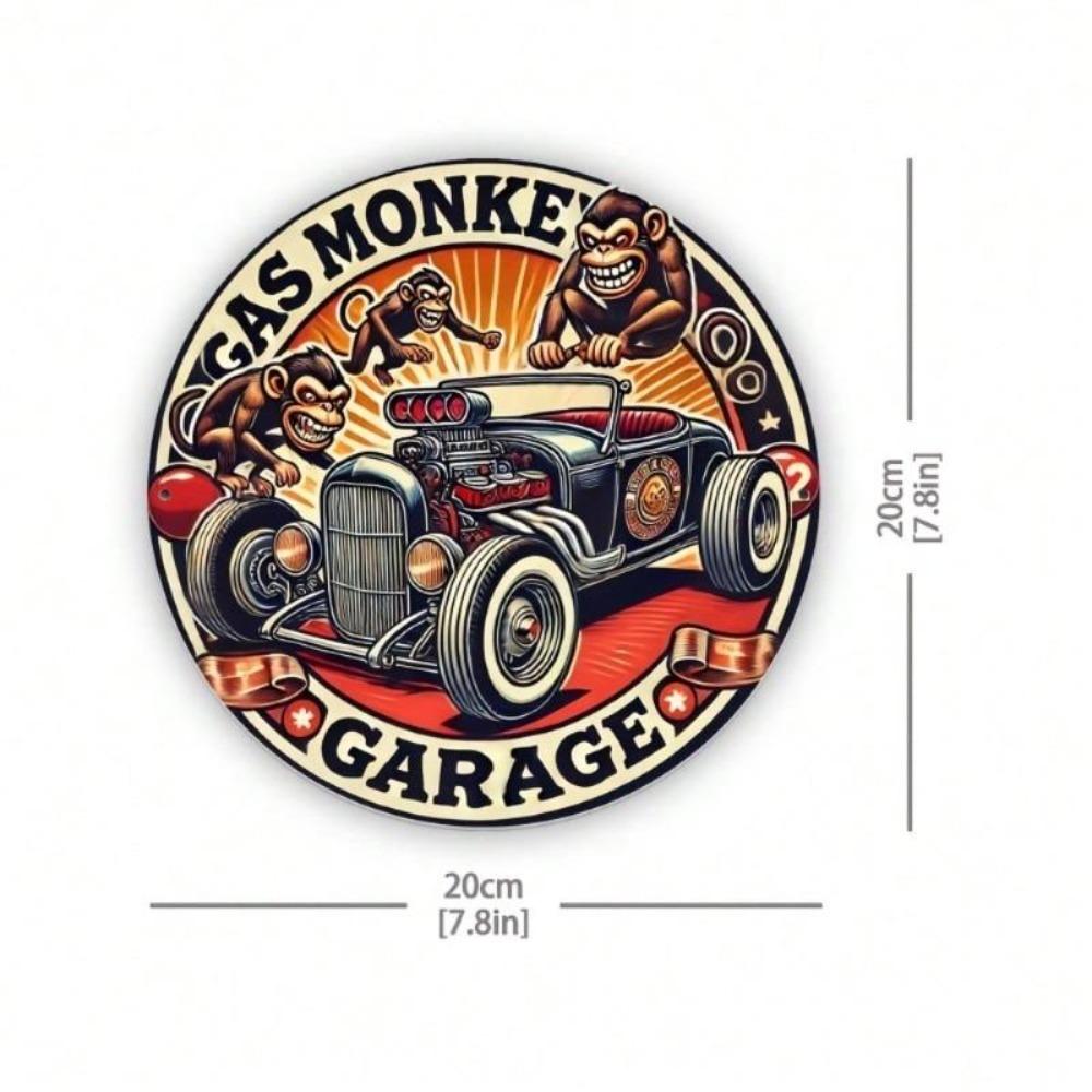 Metal Tin Sign Vintage Gas Monkey Garage Automotive Wall Decor 8x8 Inch Retro Home Pub Bar Cave