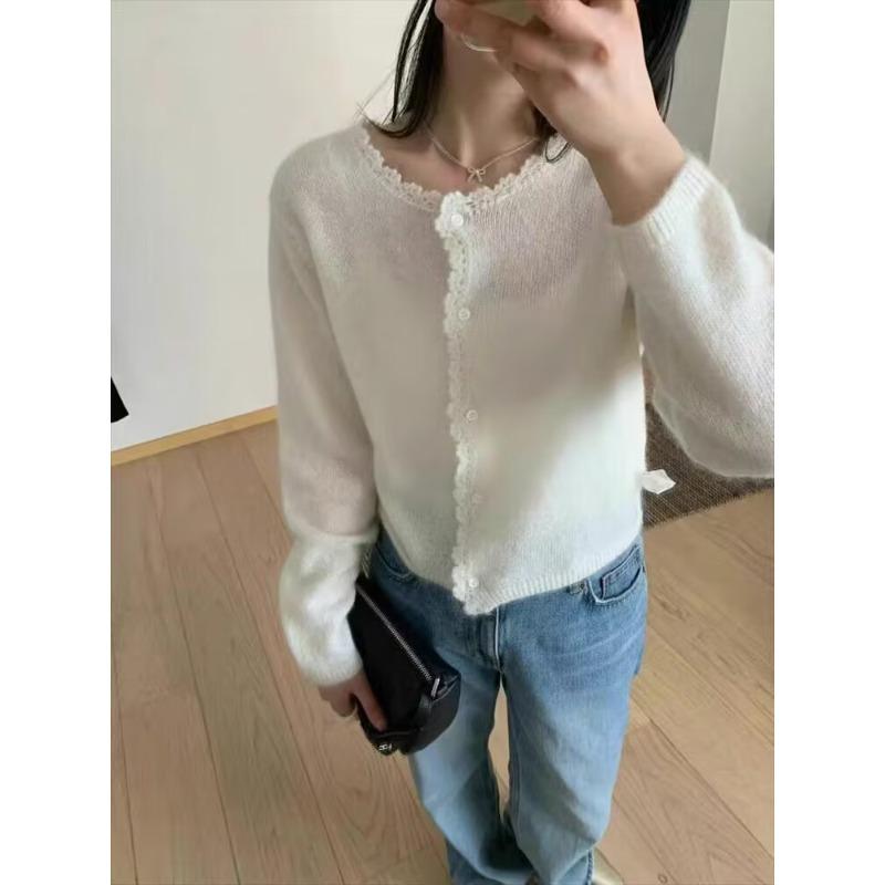 

Spring sweet versatile and thin gentle thin knitted cardigan single-breasted soft waxy sweater jacket women One size