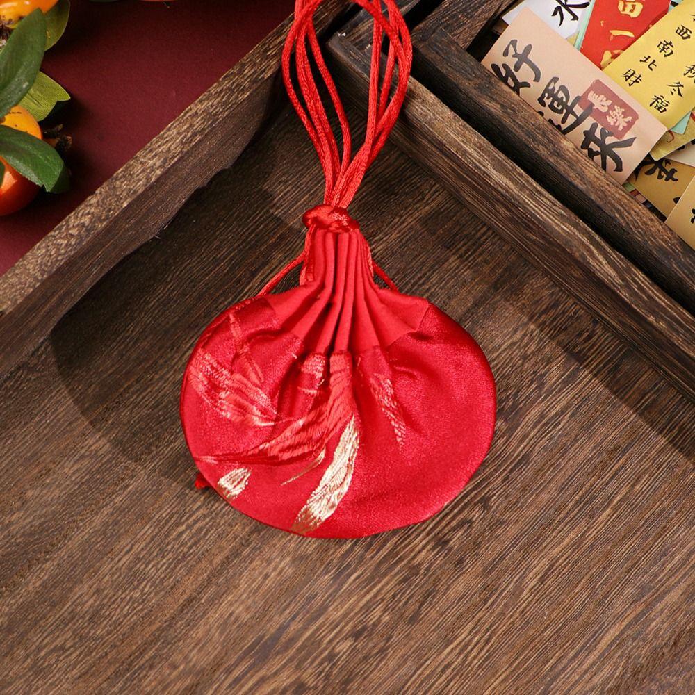 Elegant Jewelery Drawstring Bag Chinese Style Empty Sachet  Dragon Boat Festival red-without tassel