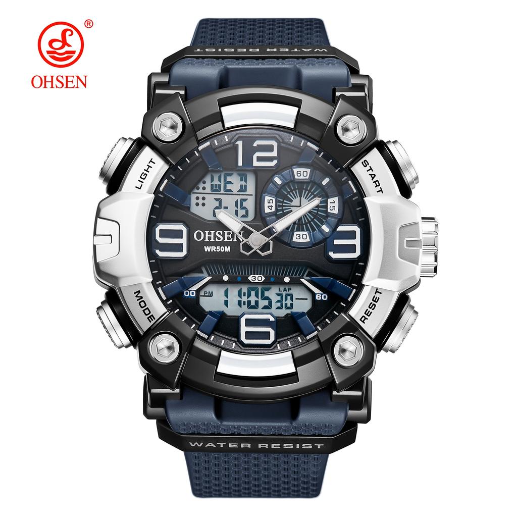 Dual Display Men Watches Waterproof Sports Watch Military Man Alarm Stopwatch Quartz Wristwatch Male Digital Clock