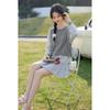 Mokana Women's Faux Two-Piece Spliced Long Sleeve Knit Shirt
